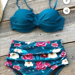 NEW Sapphire Blue Floral Cupshe Bikini
